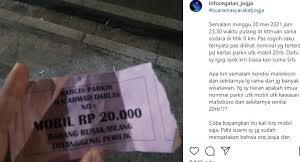 Setelah Oknum Tukang Pecel Lele, Kini Oknum Tukang Parkir Merusak Citra Yogyakarta  "Merusak citra wisata jogja. Setelah kuliner pecel kemarin wkwkwk," tulis netizen